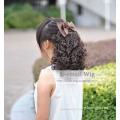 vintage Curly brown Ponytail with bow tie Hairpiece Extension wig WA358